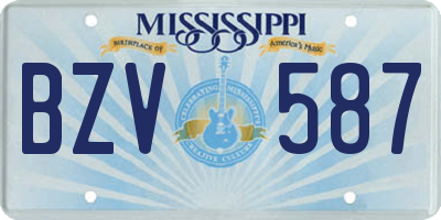 MS license plate BZV587