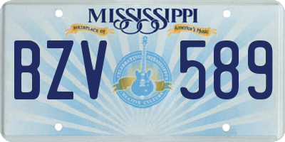 MS license plate BZV589