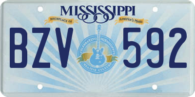 MS license plate BZV592
