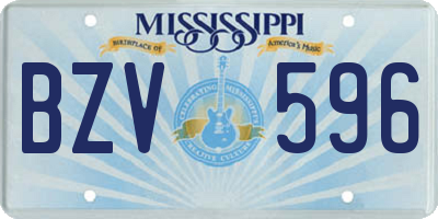MS license plate BZV596