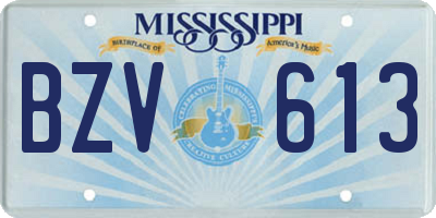 MS license plate BZV613