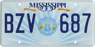 MS license plate BZV687