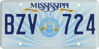 MS license plate BZV724