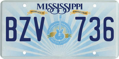 MS license plate BZV736