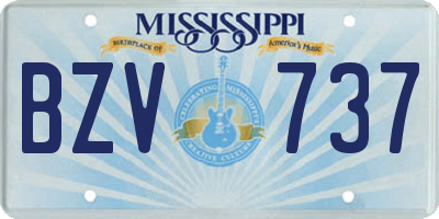 MS license plate BZV737