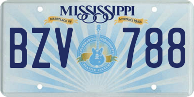 MS license plate BZV788
