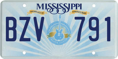 MS license plate BZV791