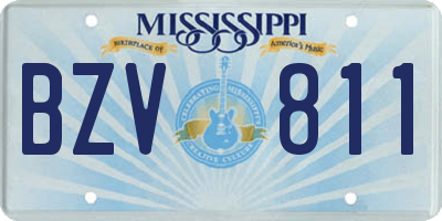 MS license plate BZV811