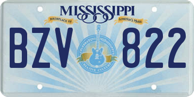 MS license plate BZV822