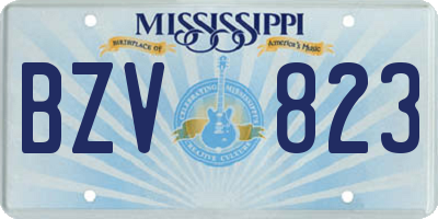 MS license plate BZV823