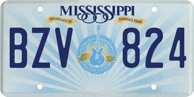 MS license plate BZV824