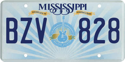 MS license plate BZV828