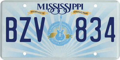 MS license plate BZV834