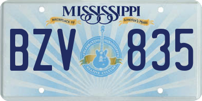 MS license plate BZV835