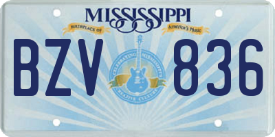 MS license plate BZV836