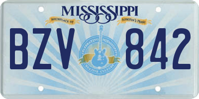 MS license plate BZV842