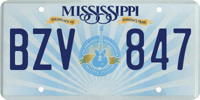 MS license plate BZV847