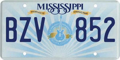 MS license plate BZV852