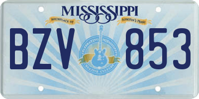 MS license plate BZV853