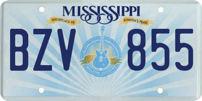 MS license plate BZV855