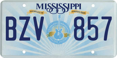 MS license plate BZV857