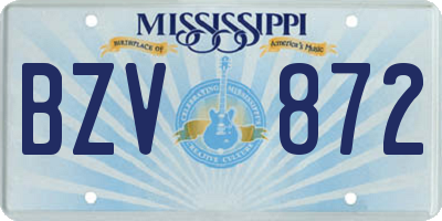 MS license plate BZV872