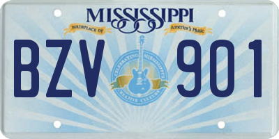 MS license plate BZV901