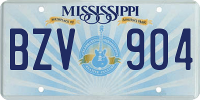MS license plate BZV904