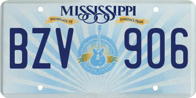 MS license plate BZV906