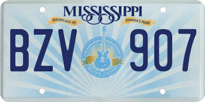 MS license plate BZV907