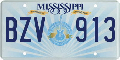 MS license plate BZV913