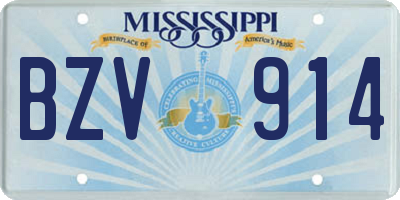 MS license plate BZV914