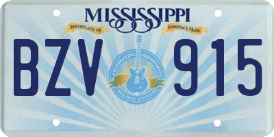MS license plate BZV915