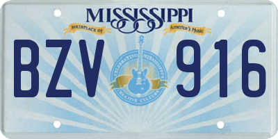 MS license plate BZV916