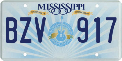MS license plate BZV917