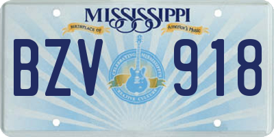 MS license plate BZV918