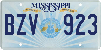 MS license plate BZV923