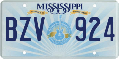 MS license plate BZV924
