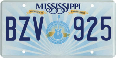 MS license plate BZV925