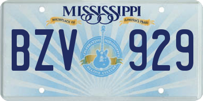 MS license plate BZV929