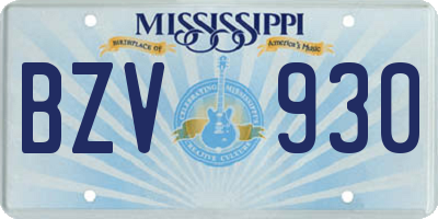 MS license plate BZV930