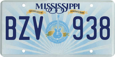 MS license plate BZV938