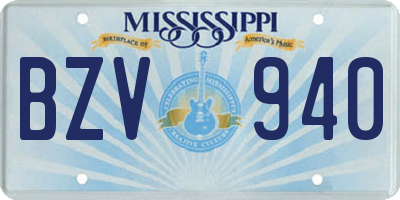 MS license plate BZV940
