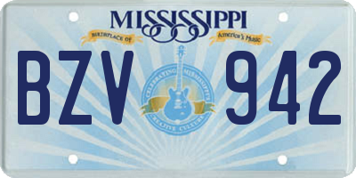 MS license plate BZV942