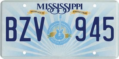 MS license plate BZV945