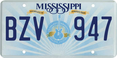 MS license plate BZV947