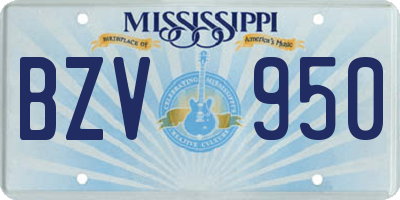MS license plate BZV950