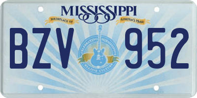 MS license plate BZV952