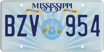 MS license plate BZV954