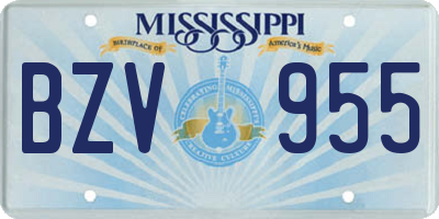 MS license plate BZV955